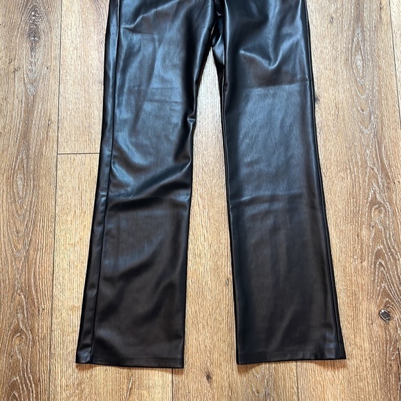 Zara Black Faux Leather Straight Pants Size M - Picture 5 of 9